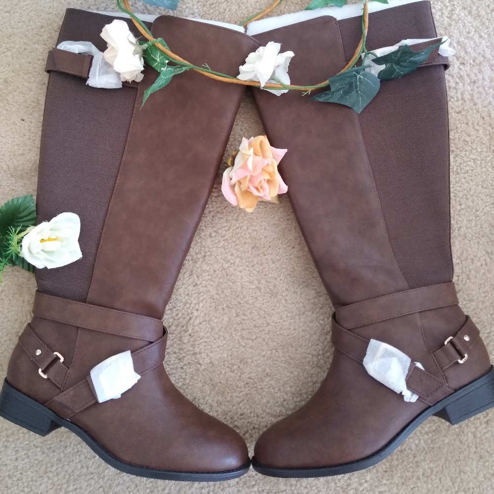 Wide high rise boots